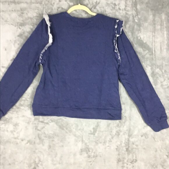 INC International Concepts Women’s Size Large Blue Ruffled Star Sweatshirt NWT - Picture 13 of 15